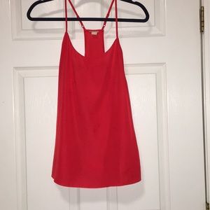 J. Crew Red Chiffon Tank
